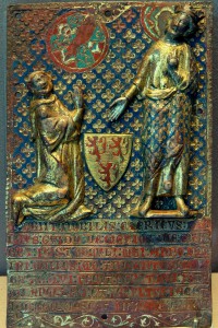 Plaque funéraire de Guy de Meyos. Paris, Musée du Louvre (inv. OA 7495) (de la Commanderie de Civray).