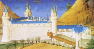 Limbourg, Mois de Juillet, détail. Chantilly, Musée Condé, ms. 65, f. 7.