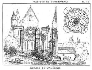 Abbaye de Valence, Choué, dans Brouillet 1865, pl. 13.