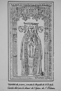 Plate tombe de Enguerrand de Bouhaim. Poitiers, église de Saint-Hilaire (coll. Gaiginières).