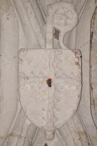 Abbaye Notre-Dame, Celles-sur-Belle, église abbatiale, bas-coté nord, IVème chapelle, armoirie 12.