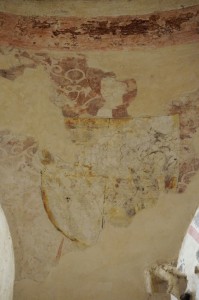 Ecusson aux armes de Christine de Luxembourg-Saint-Pol. Prieuré Sainte Madeleine de la Maison Dieu, Châtillon-sur-Thouet.