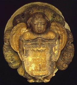 Clef de voûte ornée d'un écusson aux armes des Aymer. Poitiers, Musée Sainte-Croix (provenant de Poitiers, Grand'prieuré d'Aquitaine).
