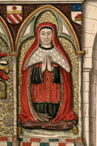 Poitiers, église des Jacobins, stalles du chœur, détail du portrait de Jacques Jouvenel de Ursins. Paris, BnF, département Estampes et photographie, EST VA-86, f. 3.