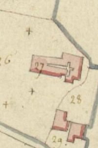 Eglise Saint-Georges, Saint-Georges-lès-Baillargeaux. Poitiers, Arch. Dép. Vienne, cadastre 1817, 4P 1315, sect. G, f. 1.